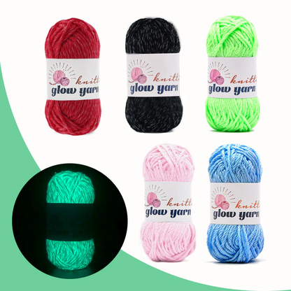 Polyester Luminous glow in the dark fluorescent crochet yarn