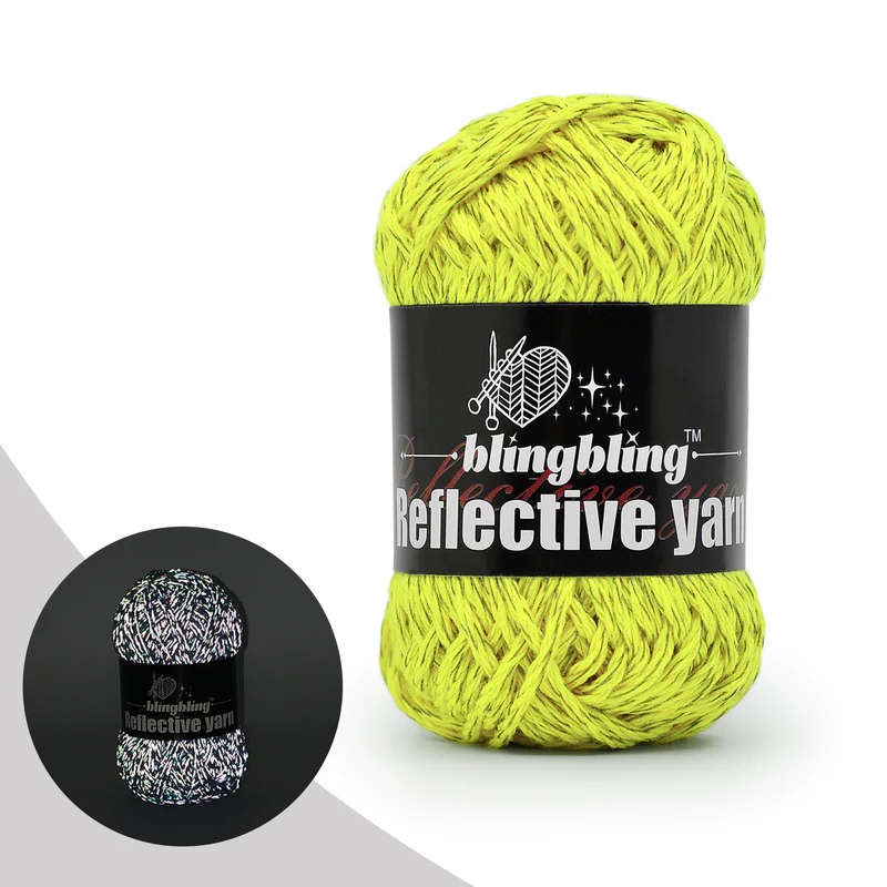 Polyester Reflective Crochet Yarn