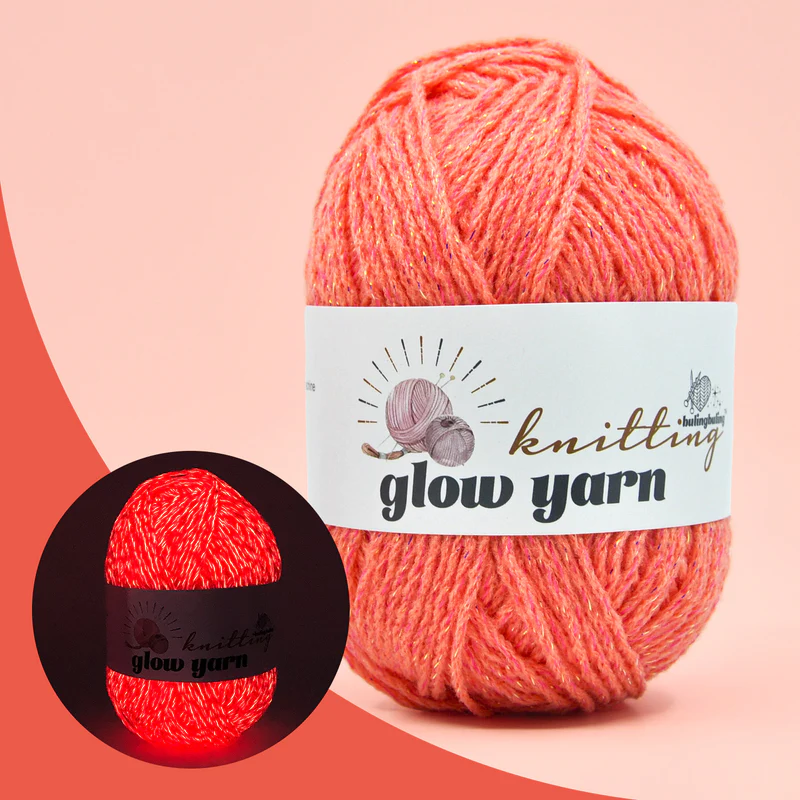 Fil à crochet métallique lumineux fluorescent à lumière ROUGE