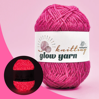 RED light fluorescent Luminous metallic crochet yarn