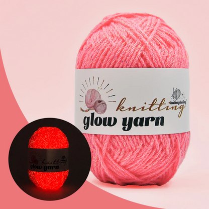 RED light fluorescent Luminous metallic crochet yarn