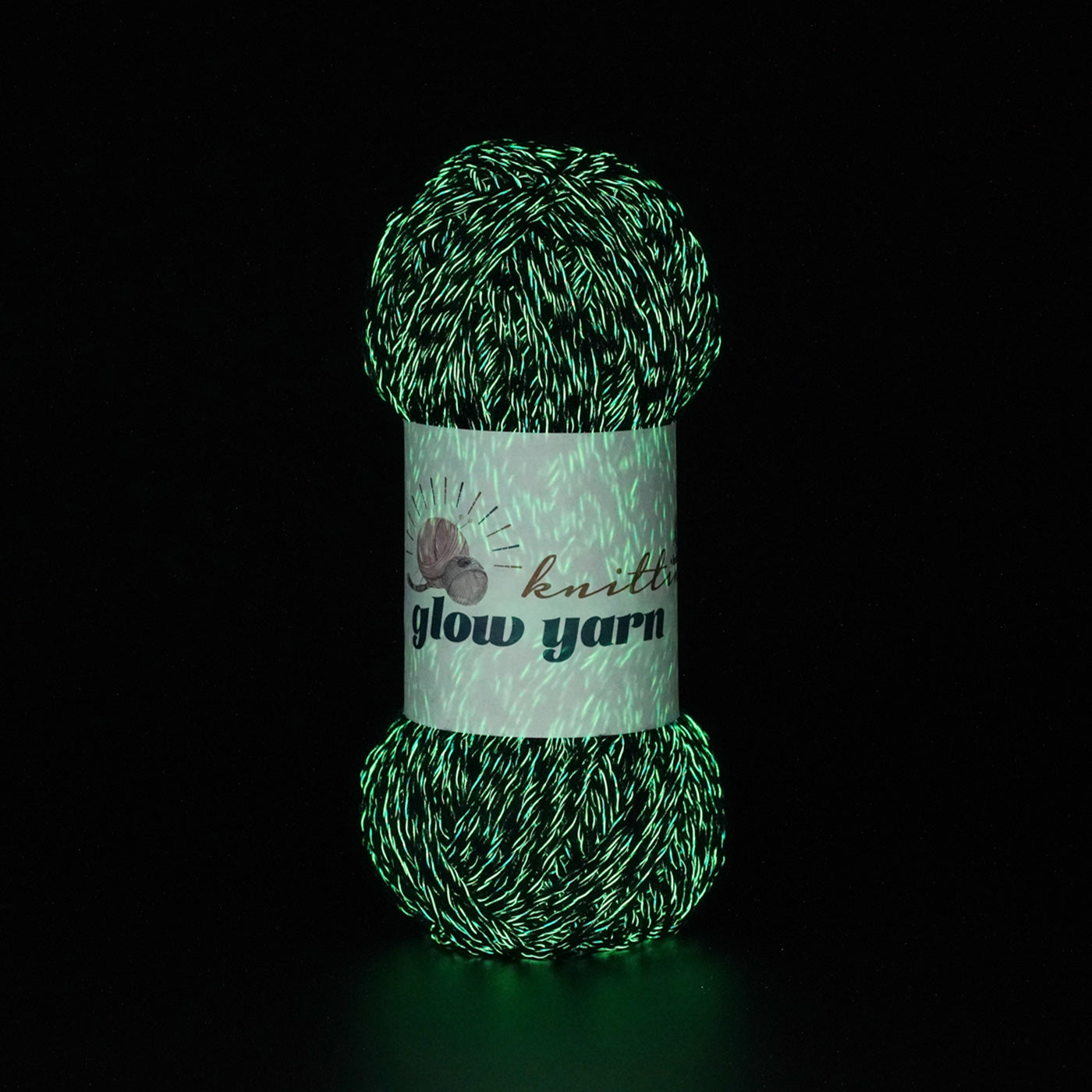 BLACK Glow in the dark fluorescent crochet yarn