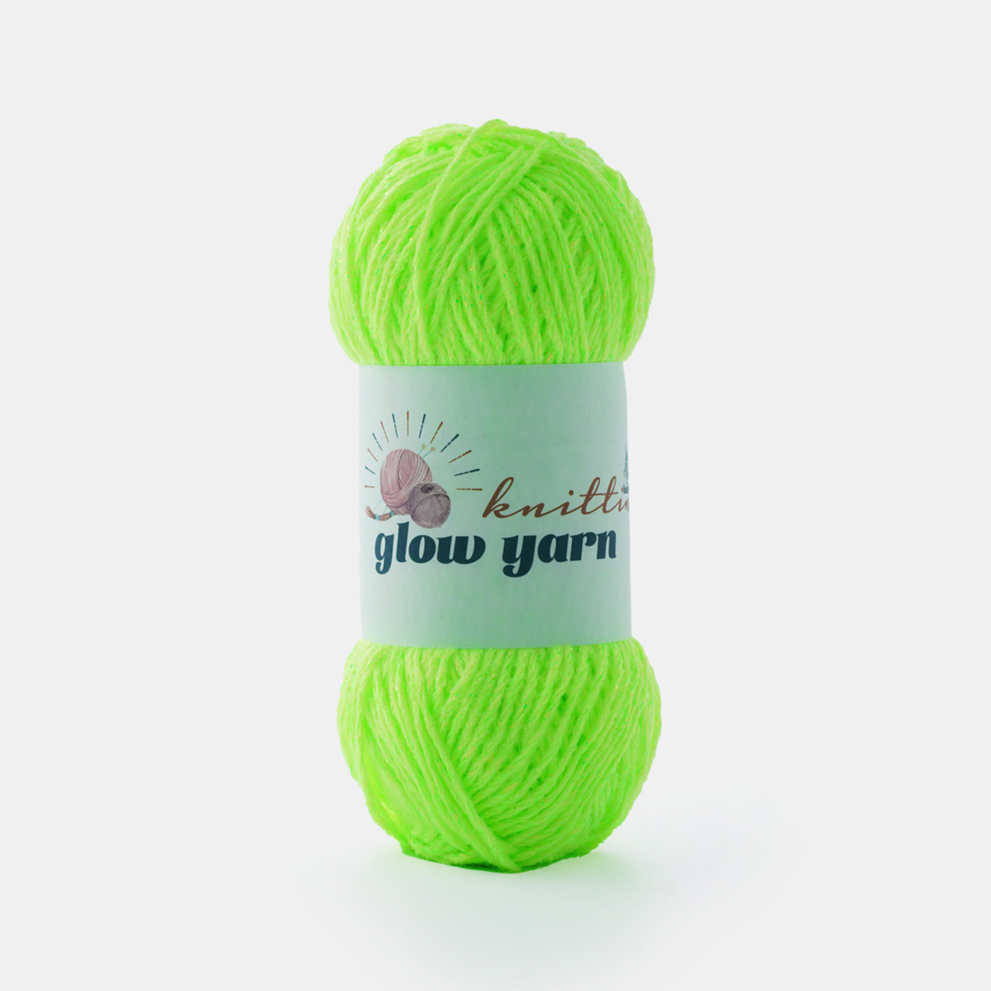 Glow in the dark fluorescent metallic crochet yarn
