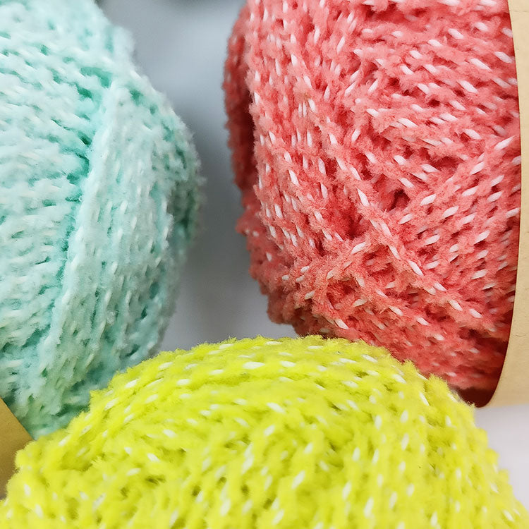 Green light Luminous fluorescent Matte Chenille crochet yarn
