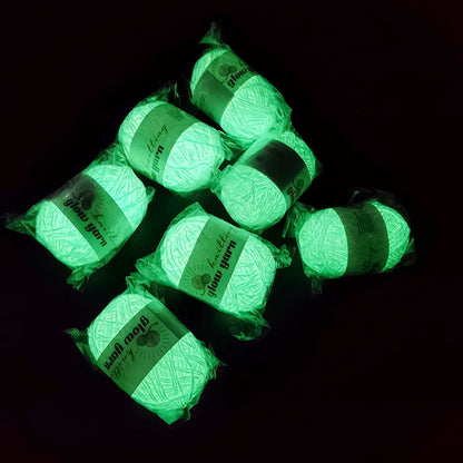 Wool&Cotton Glow in the dark fluorescent Crochet Yarn